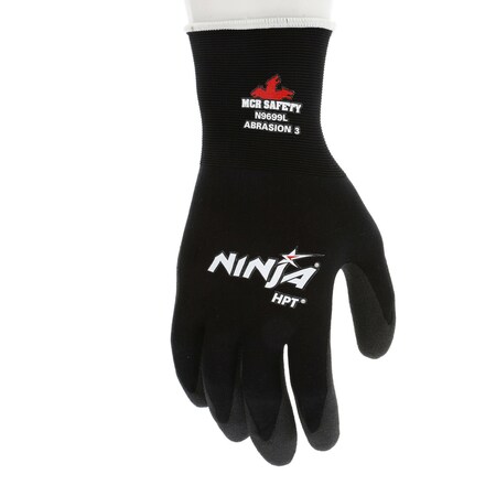 Mcr Safety Coated Gloves, Nylon, Foam, Black, M N9699M